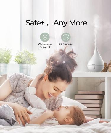 Aromacare Essential Oil Diffuser - Aromatherapy & Cool Mist Humidifier | 10Hrs One Fill, Night Light, 2 Mist Modes | Waterless Auto-Off | White - Buy Online on GoSupps.com
