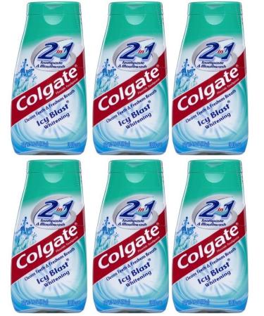 Colgate 2 in 1 Toothpaste Mouthwash Whitening 4.6 Tubes Icy Blast 27.6 Oz Pack of 6 - Buy Online on GoSupps.com