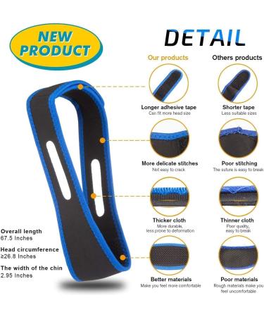 Anti Snoring Chin Strap | Adjustable Stop Snoring Device for Better Sleep | Effective Snore Reduction for Men & Women (Blue - Buy Online on GoSupps.com