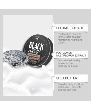 Solid Shampoo Bar Soap For Gray Hair Natural Grey Hair Removal Soap Reverse Grey Hair Bar Shampoo Solid Shampoo Bar Hair Darkening Shampoo Bar With Soap Net (1pc) - Buy Online on GoSupps.com