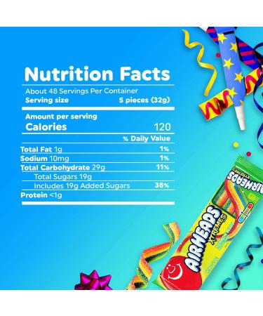 Airheads Candy Xtremes Belts Sour Rainbow Berry 4.5 oz - Bulk Party Bag (Pack of 12) - Buy Online on GoSupps.com