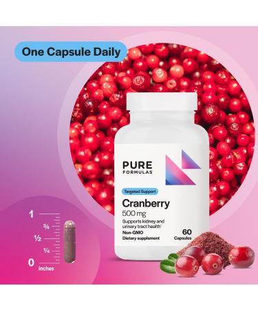 PureFormulas Cranberry 500 mg - Supports Kidney and Urinary Tract Health - Antioxidant Supplement for Immune Protection and Cellular Health - Cranberry Pills for Women & Men - Non-GMO - 60 Capsules 60 Count (Pack of 1) - Buy Online on GoSupps.com