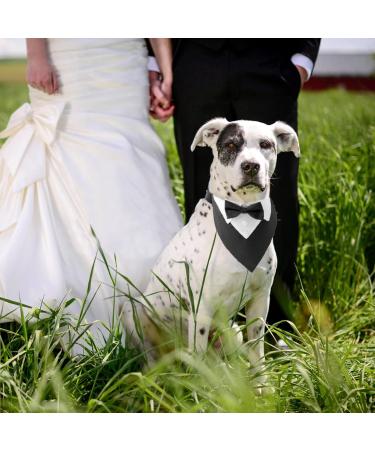Shop Hacraho Formal Dog Smoking Banda Adjustable Black Wedding Collar with Fly & Tie for Medium to Large Dogs - Buy Online on GoSupps.com
