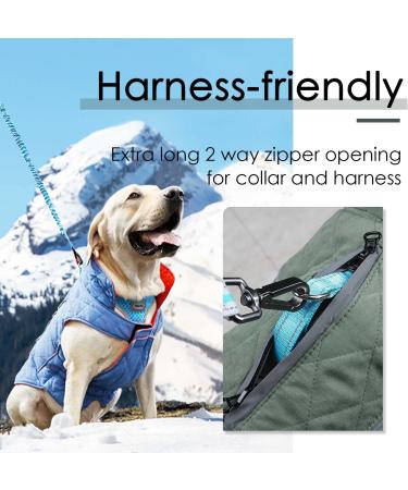 ThinkPet Dog Winter Cold Weather Coat - Waterproof Reversible Jacket for Small Medium Large Dogs - Warm Reflective Vest with Thick Padding - Size L (Green) - Buy Online on GoSupps.com