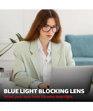 Myiaur Blue Light Blocking Glasses for Women | Trendy Fit Over Eyewear for Computer Reading TV Phone & Gaming - A02 Tortoise Frame Clear Lens - Buy Online on GoSupps.com