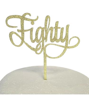 Eighty HAPPY BIRTHDAY Gold Glitter ACRYLIC Cake Topper 80 - Buy Online on GoSupps.com