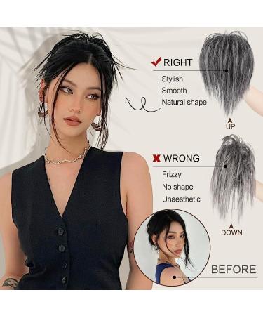 colorfulpanda Claw Clip Short Ponytail Hair Extensions Messy Bun Clip in Hair Scrunchies Natural Straight Synthetic Hairpiece Hair Chignons black gray for Women Gray mix black - Buy Online on GoSupps.com