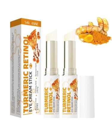 Turmeric vitamin C Eye Stick - Eye Care Eye Cream Tumeric Eye Cream Stick Facial Dark Spot Remover for eye balm against dark dark circles and swelling (2PCs)