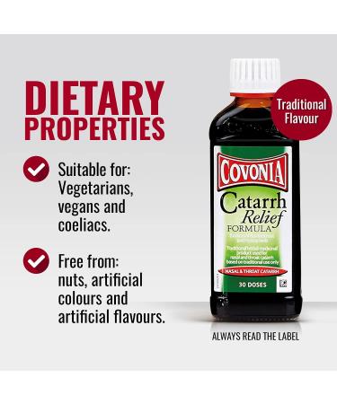 Covonia Catarrh Relief Formula 150ml - Herbal Remedy for Nasal & Throat Catarrh - Buy Online on GoSupps.com