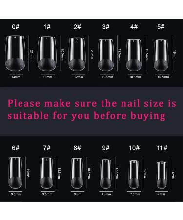 240PCS Short Fake Nails - Half-Matted Manicure Tips 12 Sizes for Beginners & Salons | Square Artificial Nail Set - Buy Online on GoSupps.com