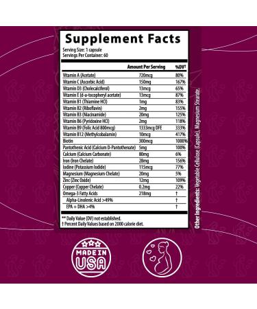 Morlux Naturals Mommy & Baby DHA Multivitamin Prenatal & Postnatal Vitamins for Women Supports Baby s Brain Eye & Bone Development Non-GMO Gluten-Free 60 Capsules - Buy Online on GoSupps.com