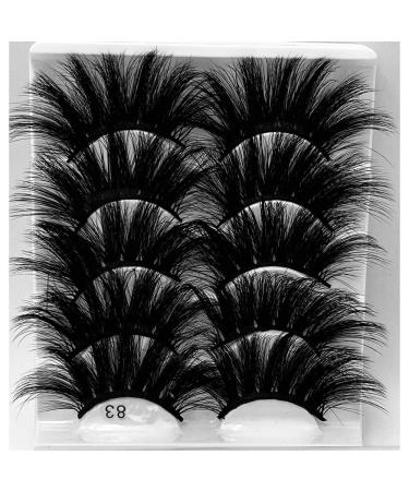 HBZGTLAD NEW 5Pair Fluffy Lashes 25mm 3d Mink Lashes Long Thick Natural False Eyelashes Lashes Vendors Makeup Mink Eyelashesa(5D83)