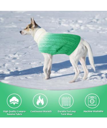 Cit toile Warm Winter Dog Sweater | Soft Knitted Turtleneck Coat for Small & Medium Pets | Color Gradient Green - L Large - Buy Online on GoSupps.com