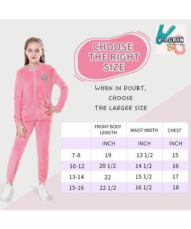 V.&GRIN Girls Tracksuit Set - Velour Zip Up Hoodie and Sweatpants - Navy, 10-12 Years - Buy Online on GoSupps.com