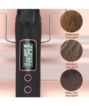 NOATOKE 3 Barrel Curling Iron 1inch Crimper Hair Tool with 16 Smart Digital LCD Temp Sets Fast Heating Dual Voltage Auto Shut-Off and Anti-Scald Tip for All Hair Types Long Lasting Curls - Buy Online on GoSupps.com