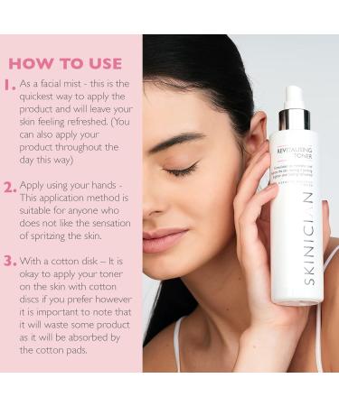 SKINICIAN Revitalising Toner - Hydrating Toner for Brighter Looking Skin - Facial Toner with Soothing Cucumber & Vitamin B5 - Revitalise Skin - Spray Mist Toner - Vegan & Cruelty Free (200ml) - Buy Online on GoSupps.com