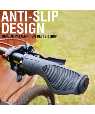 MARQUE Ergo Bike Handlebar Grips - Non-Slip, Ergonomic Design for Mountain, E-Bike, Hybrid, City Commuter Bikes - Black - Buy Online on GoSupps.com
