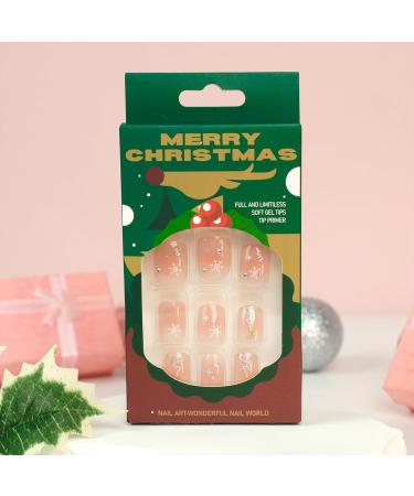 FEIlei Christmas Nail Art Press on Easy to Apply Short Nails Festive Designs for Holiday Season - Buy Online on GoSupps.com