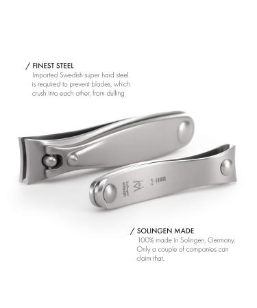 Germanikure 3pc Travel Manicure Set - Handmade in Solingen Germany, FINOX Stainless Steel Tools, Fingernail & Toenail Clippers, Glass Nail File in Leather Case - Buy Online on GoSupps.com