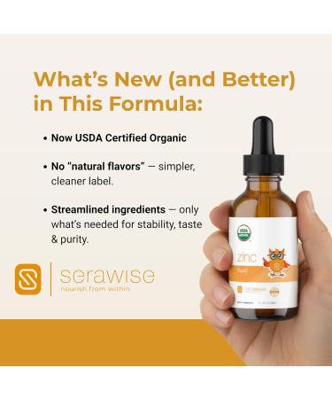Serawise Organic Liquid Zinc by Dr. Ana Maria Temple | Immune & Skin Support | USDA Certified Organic, No Artificial Ingredients or Natural Flavors | Family Friendly Dosing | 4 Fl Oz - Buy Online on GoSupps.com