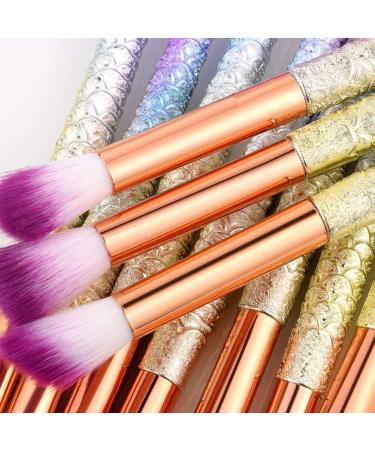Makeup Brush 10 Pieces Gradient Handle Makeup Brush Eyeshadow Brush for Loose Powder Blush Foundation Brush Sets - Buy Online on GoSupps.com