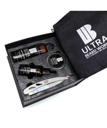Ultra Beard Works Travel Beard Conditioner Kit - Beard Oil Balm Shampoo & Razor - Perfect for Grooming on the Go - Buy Online on GoSupps.com
