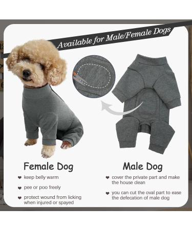 Kuoser Dog Recovery Suit - Medical Body Pajamas for After Surgery Anti-Licking Wound Protection Cone Alternative (S Gray) - Buy Online on GoSupps.com