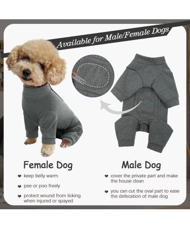 Kuoser XS Gray Dog Medical Body - Post-Op Recovery Pajamas | Anti-Licking Wound Protection & Cone Alternative - Buy Online on GoSupps.com