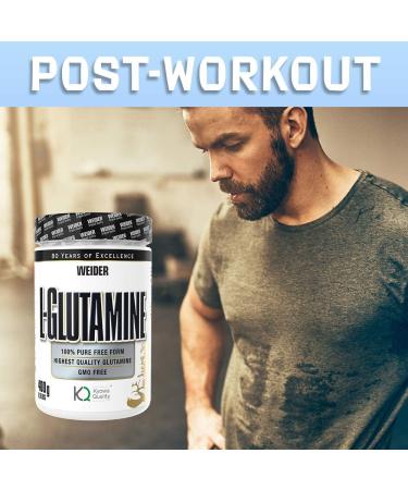 Weider L-Glutamine 100% Pure Amino Acid Powder - 400g Tasteless & Additive-Free - 80 Portions for Bodybuilding & Fitness - Buy Online on GoSupps.com