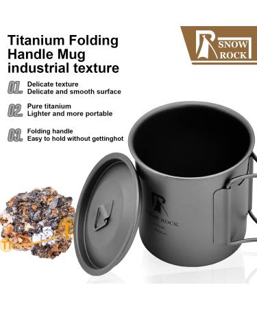 400ml Titanium Coffee Mug with Lid and Folding Handle - Perfect for Camping, Hiking, and Traveling - Buy Online on GoSupps.com