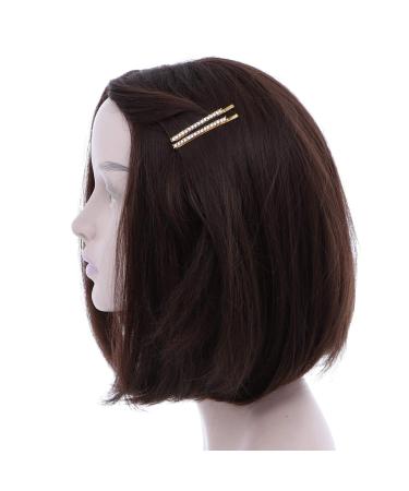 Clear Rhinestone Studded Gold Hair Barrette Bobby Pin Clip - 4 Count - Buy Online on GoSupps.com