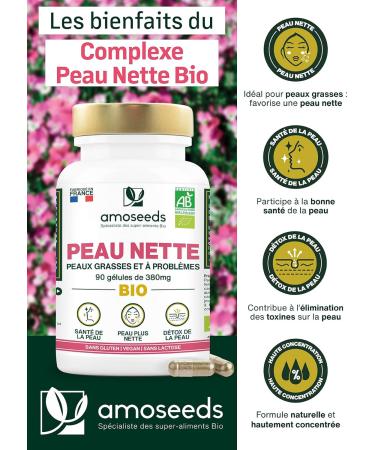 Organic Clean Skin | Oily and Problem Skin | Regulates Sebum Production | Detoxifies and Purifies | Burdock Wild Thought Nettle | 60 Capsules of 380mg | Made in France | Superior Quality - Buy Online on GoSupps.com