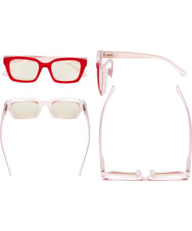 Eyekeper Women's Computer Glasses | Blue Light Filter & UV420 Protection | Oversized Square Design - Red +1.50 - Buy Online on GoSupps.com