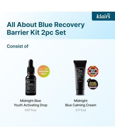 DearKlairs After-Sun Care Duo Kit, Midnight Blue Calming Cream + EGF Blue Drop Set, Soothing, Fast Absorbing, Light Texture for Easy Use, Sensitive Skin Friendly - Buy Online on GoSupps.com