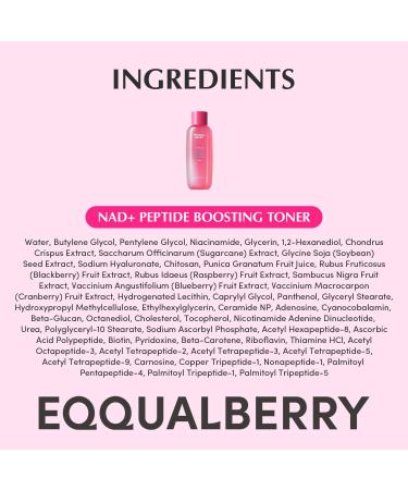 EQQUALBERRY NAD+ Peptide Boosting Toner Radiance-Enhancing Hydrating & Firming Toner for Dull Skin Fine Lines & Wrinkles with Peptides & Ceramide Anti-Aging Korean Skincare(5.07 fl.oz/150ml) - Buy Online on GoSupps.com