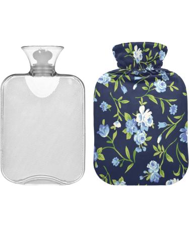 Buy Heat Bottle with Cover - 2L Warm-Up Bag for Pain Relief | Vintage Blue Roses Design | Ideal for Hand Foot Shoulder & Neck Therapy - Buy Online on GoSupps.com