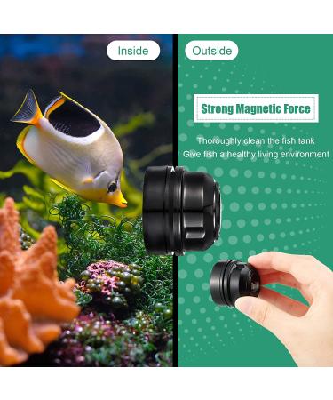Cunhill 2-Piece Mini Aquarium Glass Cleaner - Magnetic Algae Scraper for Small Fish Tank - No Scratch Magnet - Black - Buy Online on GoSupps.com