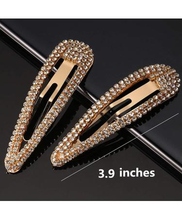 8 Pcs Crystal Hair Clips Set - Fashion Rhinestone Hair Barrettes for Women and Girls - Water Drop Hair Pins Headwear Accessories - Multi-colored Metal Clips (3.9 Inch) - Buy Online on GoSupps.com
