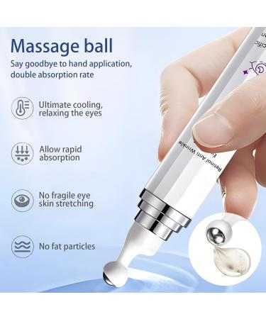 Eye Cream Anti-Aging for Dark Circles & Puffiness Caffeine Retinol Peptide Complex & Panthenol 360 Roller Instant Moisturizing Serum Lavender Scent 20 ml - Buy Online on GoSupps.com