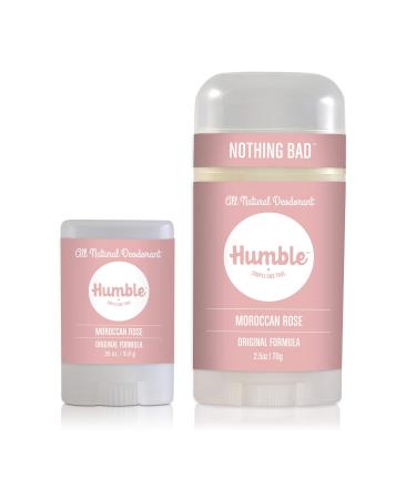 Humble Brands All Natural Deodorant Full and Travel Size (Moroccan Rose)