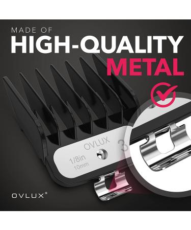 OVLUX 12-Piece Professional Hair Clipper Guard Set - Premium Metal Attachment Combs for Barber Clippers - Left & Right Ear Combs Included - Buy Online on GoSupps.com