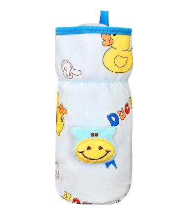 Soft Plush Stretchable Baby Feeding Bottle Cover Pack of 3 | Cute Animated Overall Print | Easy to Hold Strap | Multicolor Wide Neck 240-330ml/8-11oz - Buy Online on GoSupps.com