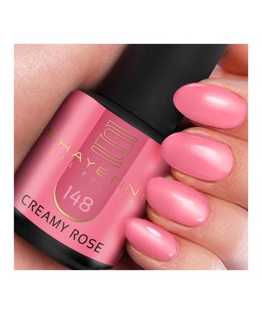 Shayenne Shellac Gel Nail Polish 15 ml 148 Creamy Rose Pink Made in Germany Long Wearing Glossy Finish Paraben Free Nail Polish for UV LED Lamp