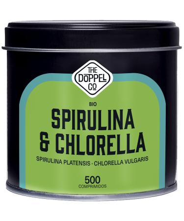 Organic Spirulina and Chlorella | 500 Tablets | 1500 mg per dose | Algae Spirulina and Chlorella Algae | No Additives - Soothing Effect - Detox | Organic Vegan Protein - Plastic Free