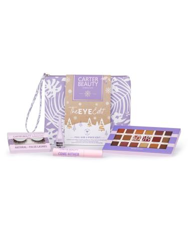 Carter Beauty The Eye Edit - Accentuates The Eyes - Transform Your Eye Makeup Look - Includes Mascara Eyeshadow Palette Gel Liner Natural False Lashes - Vegan And Paraben Free - 5 Pc Gift Set