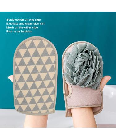 Dual Sided Shower Washcloth Glove - Exfoliating Back Scrubber & Bath Flower for Deep Cleaning - Soft Durable Bath Towel for Men & Women Skin Care - Buy Online on GoSupps.com