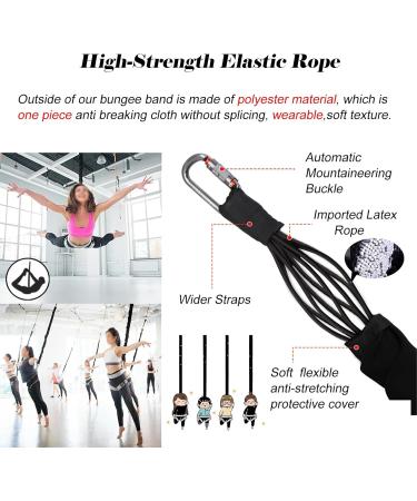 Stretch Rope Suspension Bungee Fitness Set with Thickened Belt Aerial Yoga Stretch Rope Sturdy & Anti Breaking Bungee Resistant Band for Home/Gym/Dance Studios(Large) - Buy Online on GoSupps.com