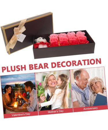 minkissy 12 Rose Soap Valentines Valentines Plushie Rose Flower Bath Soap Box with Bear Christmas Sto Rose Petal Soap Floral Scented Bath Soap Rose Bath Soap - Buy Online on GoSupps.com