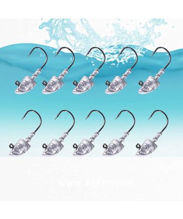 10Pcs 1oz Saltwater Jig Heads Lures for Bass - Swimbait Saltwater Jig Heads (10Pack) - Buy Online on GoSupps.com