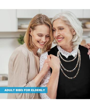 NITAIUN Washable Silicone Adult Bib with Pocket - Elderly Clothing Protector Apron for Eating - Reusable Dirty-Proof Senior Bib in Black - Buy Online on GoSupps.com